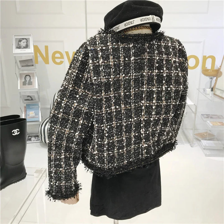 High-quality Temperament Ladies Style Tweed Women Short Jacket Women 2021 Autumn Elegant Coat Female Fashion Jacket Woman Top