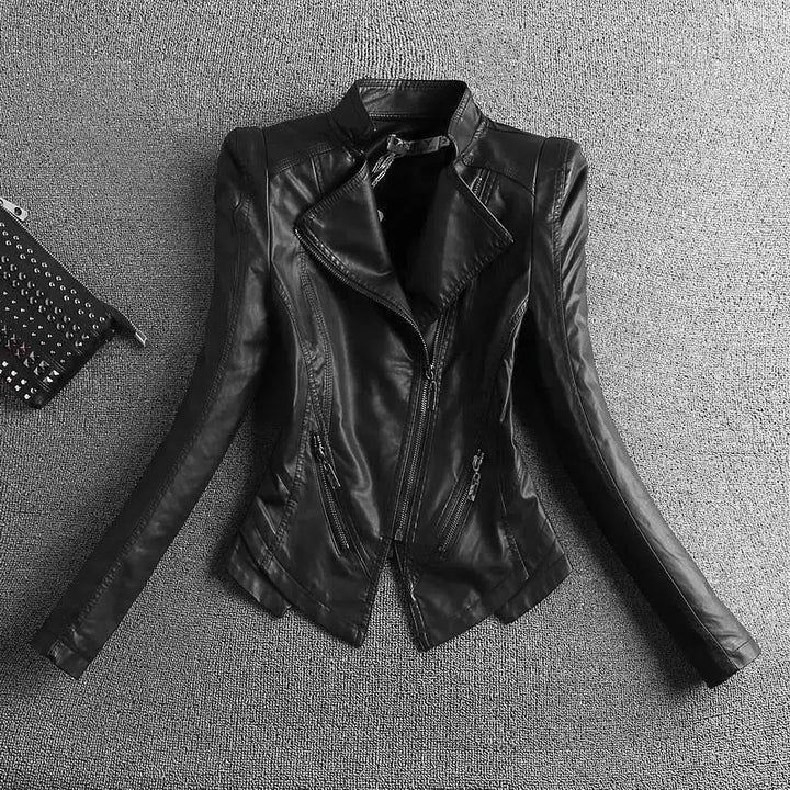 2024 New Fashion Slim Women Motorcycle Leather Wild Short Women's Leather Jacket Leisure Coat Female Black Women's Clothing