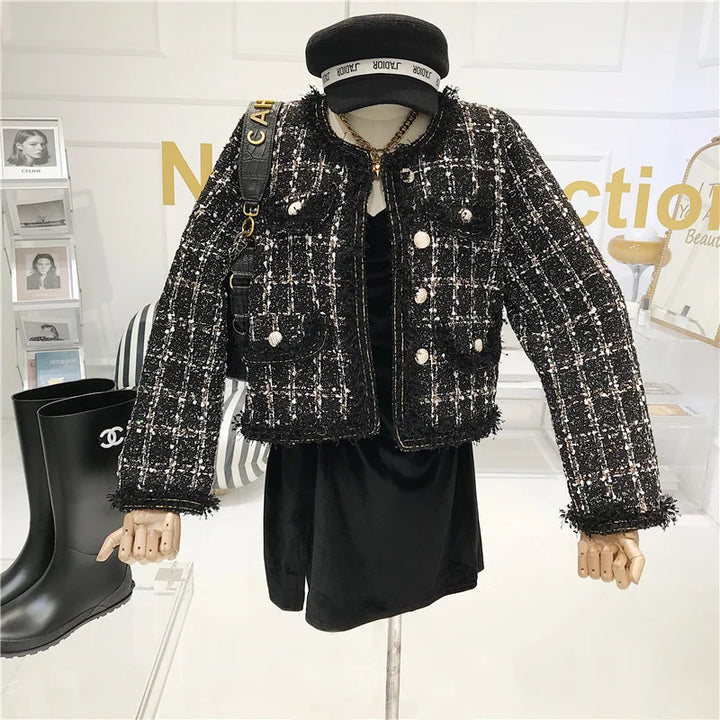 High-quality Temperament Ladies Style Tweed Women Short Jacket Women 2021 Autumn Elegant Coat Female Fashion Jacket Woman Top