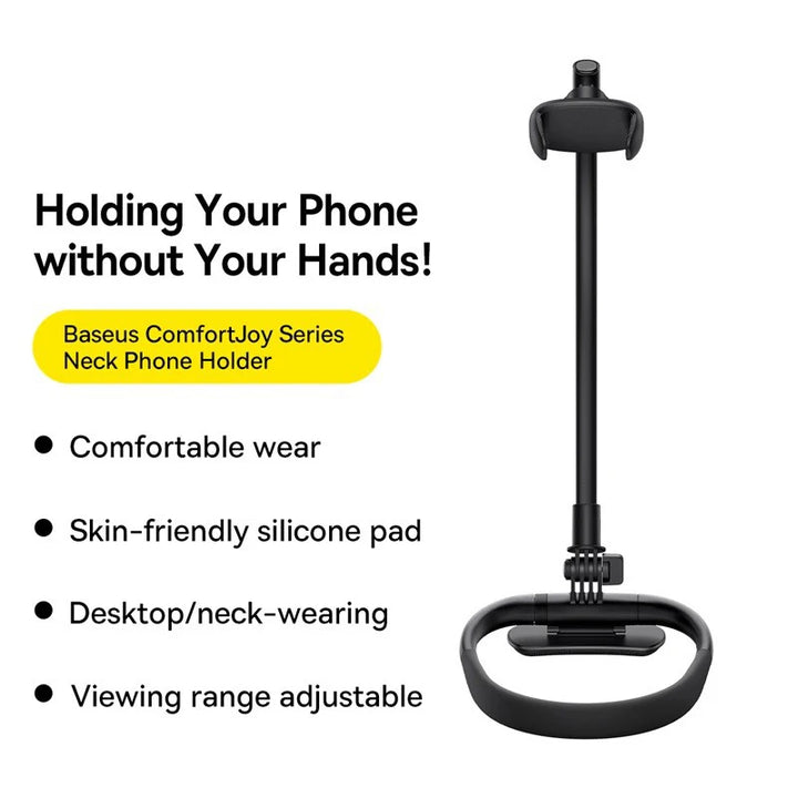 Baseus Flexible Universal Neck Phone Holder Hanging Neck Lazy Necklace Cell Phone Desk Mount Bracket for 5.4-6.7 Inches Phone