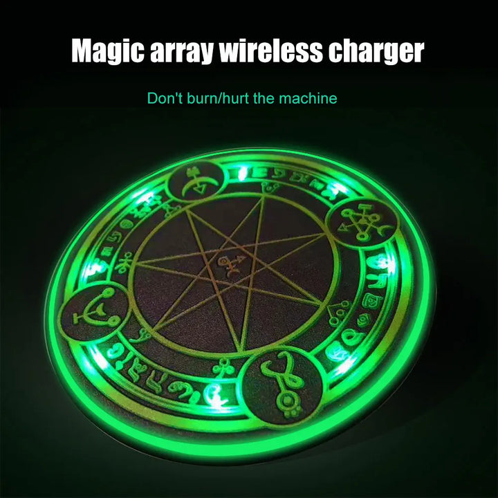 10W Qi Wireless Fast Charger Circle Magic Optical Array Wireless Charging For QI Standard Full Range Wireless Charging Phone