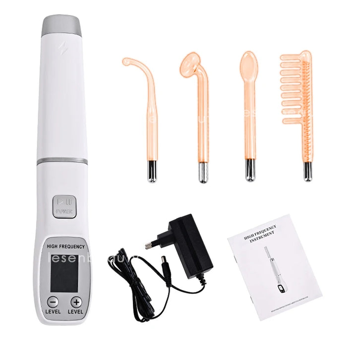 Newest 4 in 1 High Radio Frequency Facial Massager Electrotherapy Wand Glass Remove Wrinkles Acne Skin Spa Beauty Machine