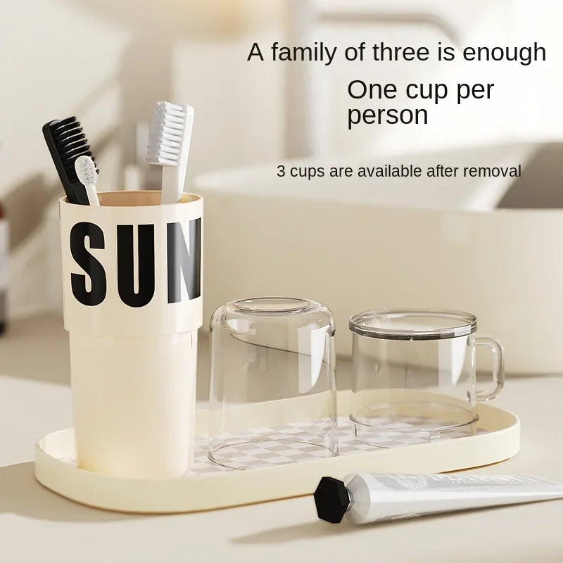 3 in 1 Travel Toothpaste Holders  Wash Mug Toothbrush Toothpaste Mug Travel Wash Set Portable Mouthwash Mug Toothpaste Organiser