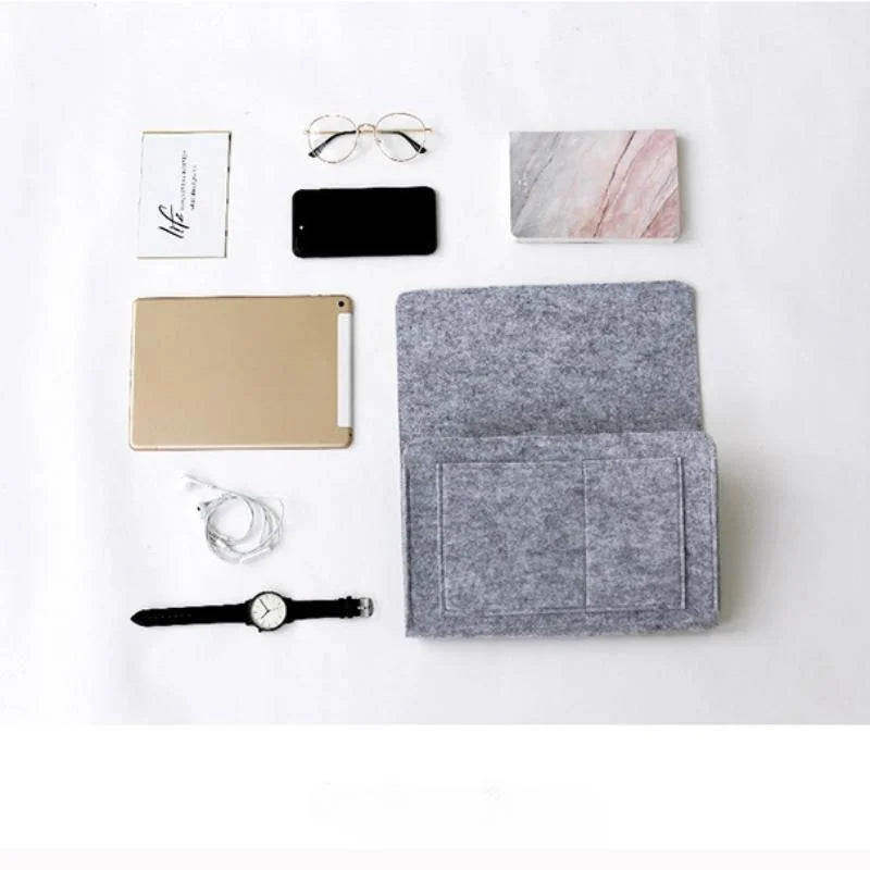 1pc Felt Bedside Storage Bag Pouch Bed Desk Bag Sofa TV Remote Control Hanging Caddy Couch Storage Organizer Bed Holder Pockets