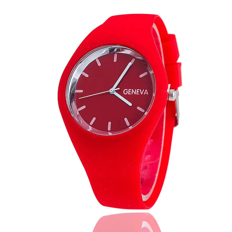 Men Watch Women Cream Color Ultra-thin Fashion Gift Silicone Strap Leisure Watch Geneva Sport Wristwatch Women's Jelly Watches