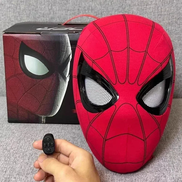 Mascara Miles Spiderman Headgear Cosplay Moving Eyes Electronic Mask Spider Man 1:1 Remote Control Toys For Adults Xmas Gift