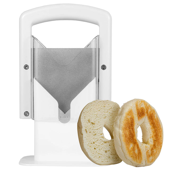 Bagel Cutter Slicer with Safety Handle Household Bagel Slicer Stainless Steel Bagel Precision Cutter Reusable Bread Slicer