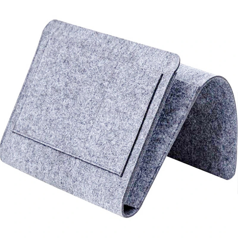 1pcs Felt Bedside Storage Bag Pouch Bed Desk Bag Sofa TV Remote Control Hanging Caddy Couch Storage Organizer Bed Holder Pockets