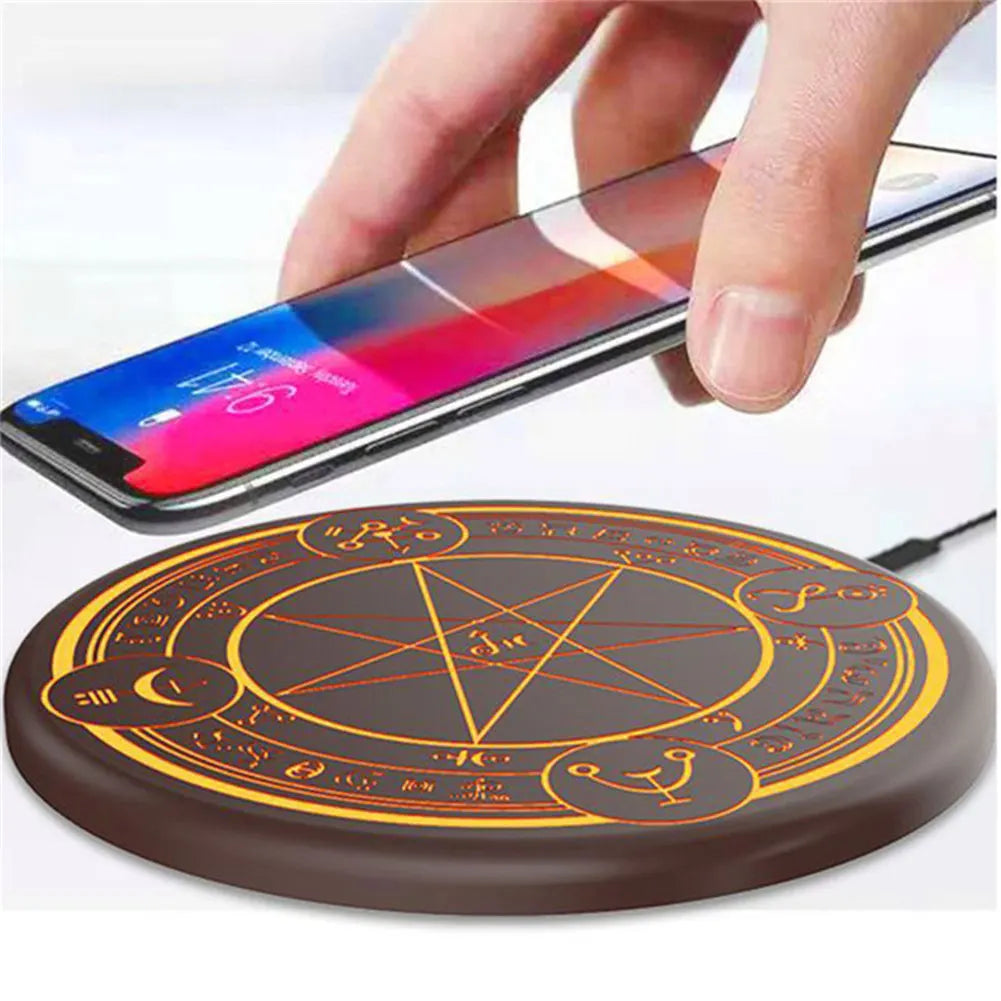 10W Qi Wireless Fast Charger Circle Magic Optical Array Wireless Charging For QI Standard Full Range Wireless Charging Phone