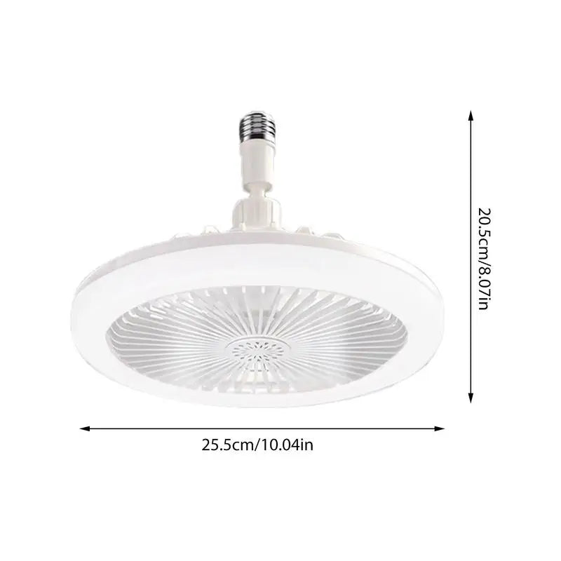 Socket Ceiling Fan With Light Enclosed Led Ceiling Mini Fan With Remote Control Dimmable E27 Bladeless Ceiling Bulb Fan For