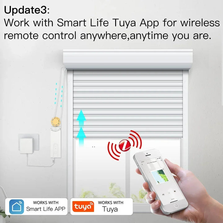 MOES ZigBee3.0 DIY Chain Motorized Bluetooth Roller shutter Blinds Shades Drive Motor Tuya Smart APP Alexa Google Voice Control