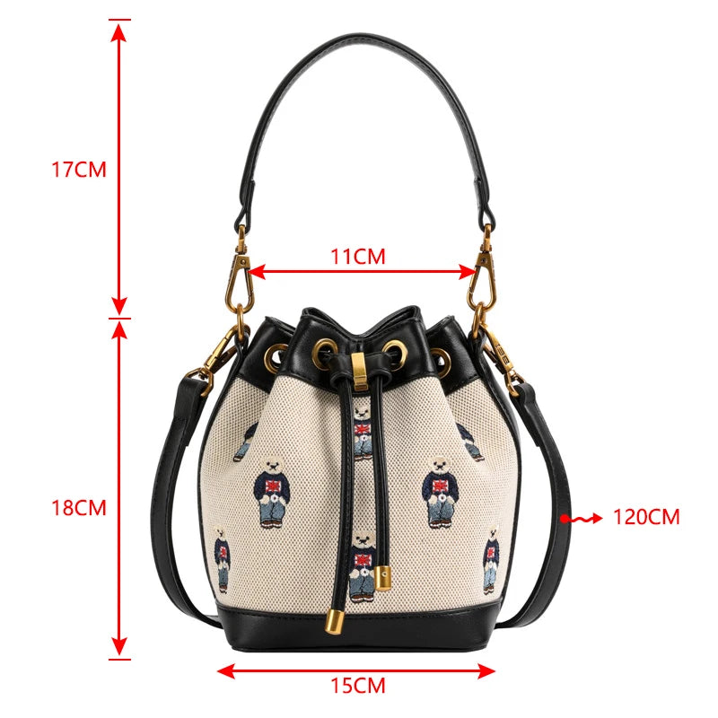 BeiBaoBao Bucket Bag Women's 2024 New Crossbody Bag Autumn and Winter High Capacity Handheld Shoulder Bag Bolso de mujer