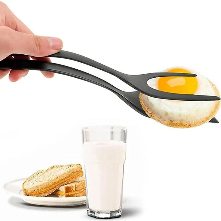 Multifunction 2 In 1 Spatula Tongs for Kitchen Egg Steak Toast Ham Fried Tongs Non Stick Tongs Novel Kitchen Accessories