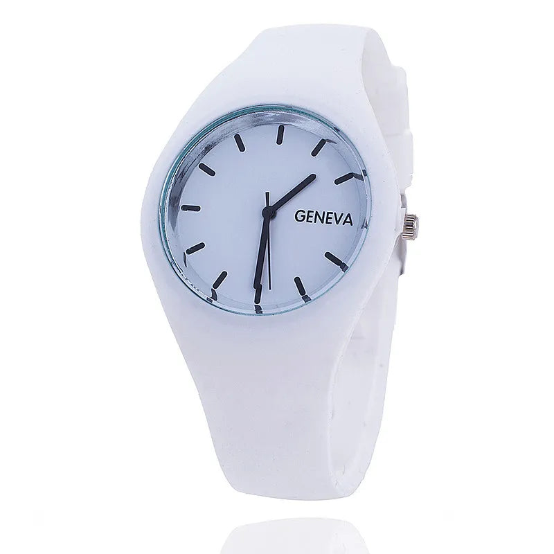 Men Watch Women Cream Color Ultra-thin Fashion Gift Silicone Strap Leisure Watch Geneva Sport Wristwatch Women's Jelly Watches