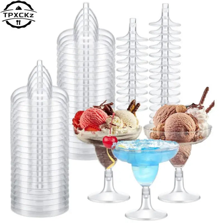 10Pcs Fashion Wine Party Champagne Cocktail Plastic Champagne Disposable Goblet Beer Whiskey Cups Party Tableware