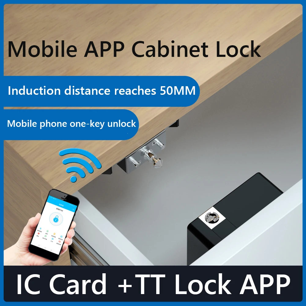 T8 Keyless Smart Drawer Lock IC Card Cabinet Locker Electronic Wooden Door Locks