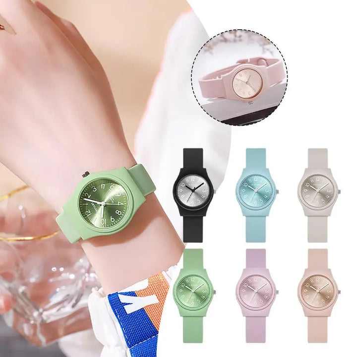 1pc Candy Color Wrist Watches For Women Fashion Quartz Watch Silicone Band Dial Women Wathes Casual Ladies Watch Relogio