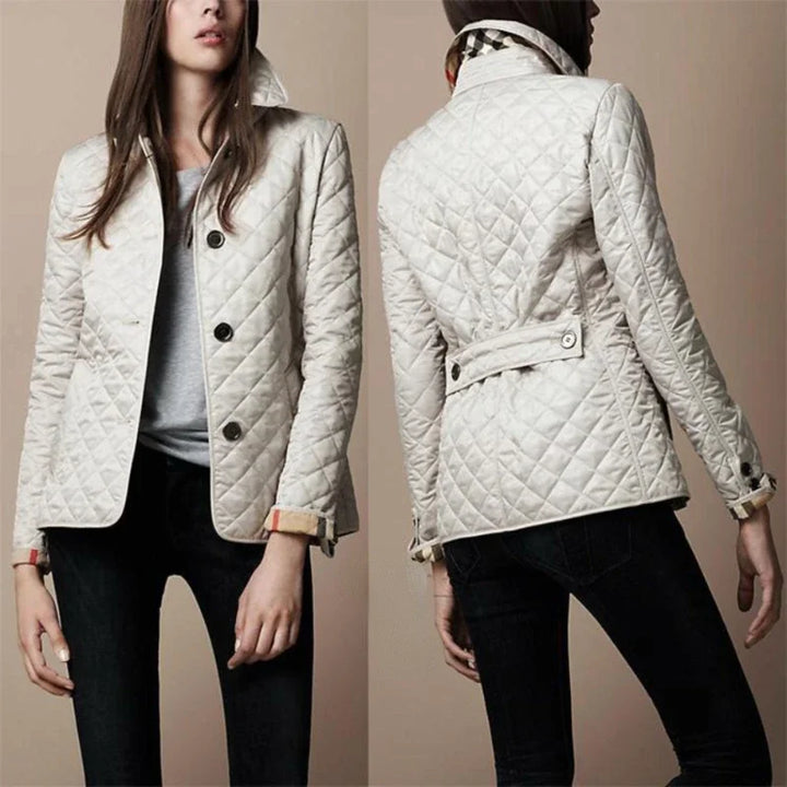 Quilted Coat  Winter Jacket Women Turn-down Collar Jackets for Women 2023 Elegance Office Lady Single-breasted Warmth Streetwear