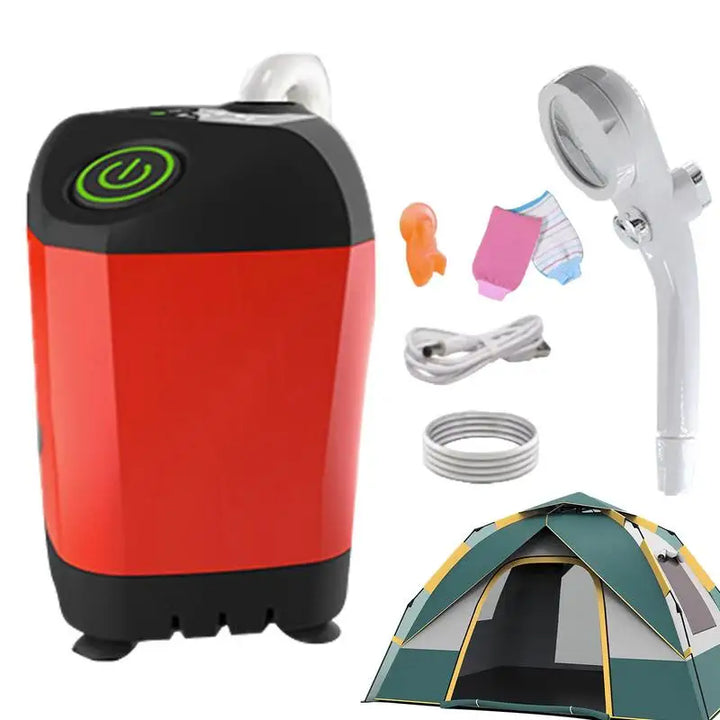 Outdoor Camping Shower Portable Electric Shower Pump Digital Display Waterproof Shower for Camping Hiking Travel Pet Watering