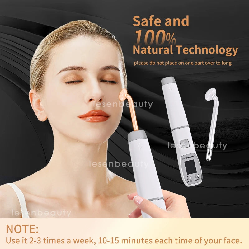 Newest 4 in 1 High Radio Frequency Facial Massager Electrotherapy Wand Glass Remove Wrinkles Acne Skin Spa Beauty Machine