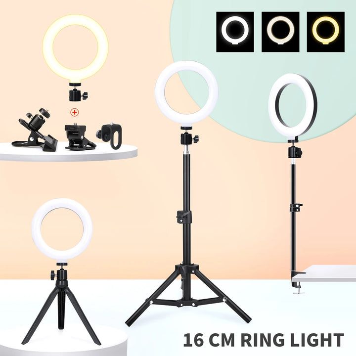 LED Selfie Ring Lighting Photographic Selfie Ring Lamp USB Remote Fill light For YouTube TikTok Video Live Phone Holder & Tripod