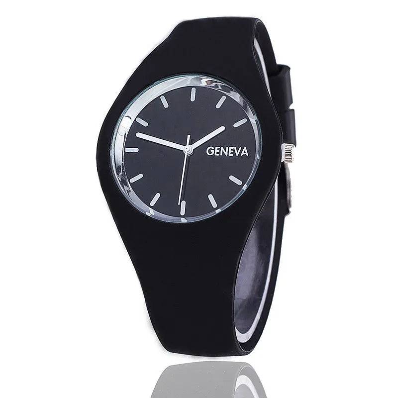 Men Watch Women Cream Color Ultra-thin Fashion Gift Silicone Strap Leisure Watch Geneva Sport Wristwatch Women's Jelly Watches