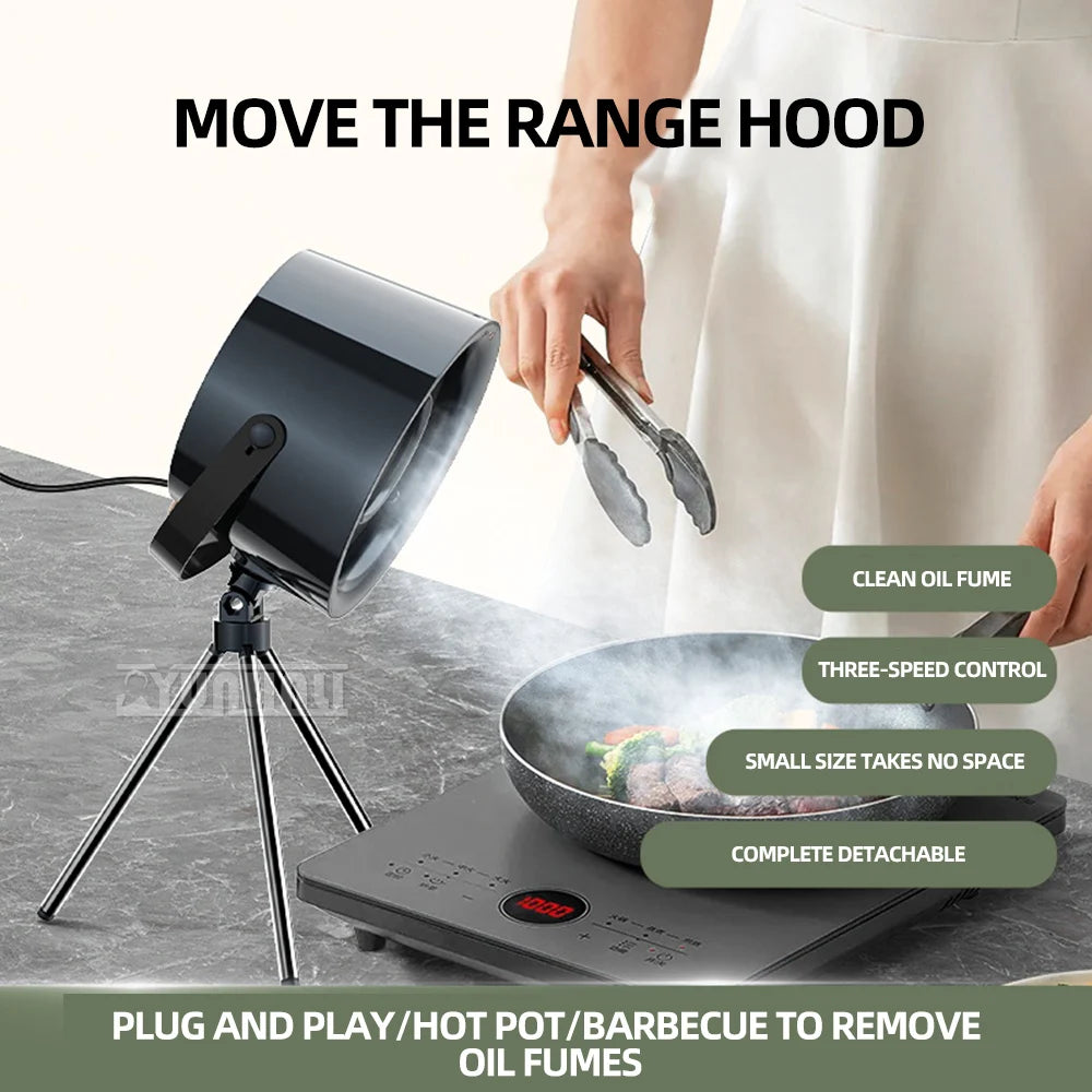 Desktop Exhaust Machine Range Hoods Portable Barbecue Smoke Exhaust Machine Kitchen Extractor Small Suction Cooker Hood