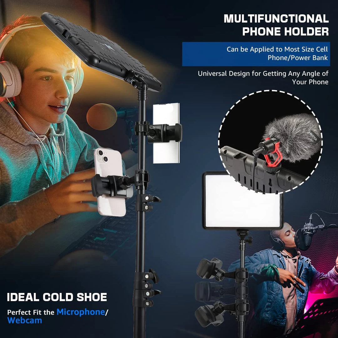 LED Studio Streaming Lights Portable Video Lighting Photo Studio Kits for Video Camera Photography Game YouTube TikTok Shooting