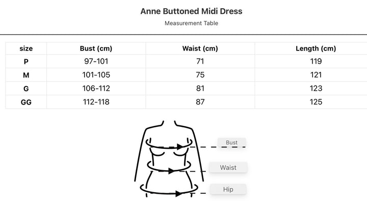 Midi Dress with Buttons Anne